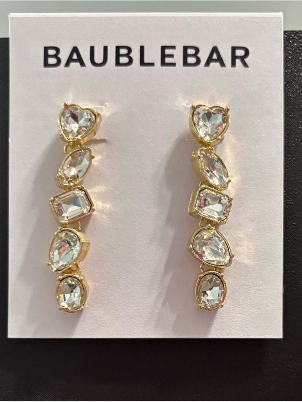 BaubleBar Mixed Crystal Linear Drop Earrings